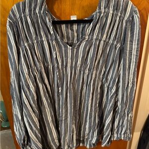 Old Navy Navy and White Striped Blouse